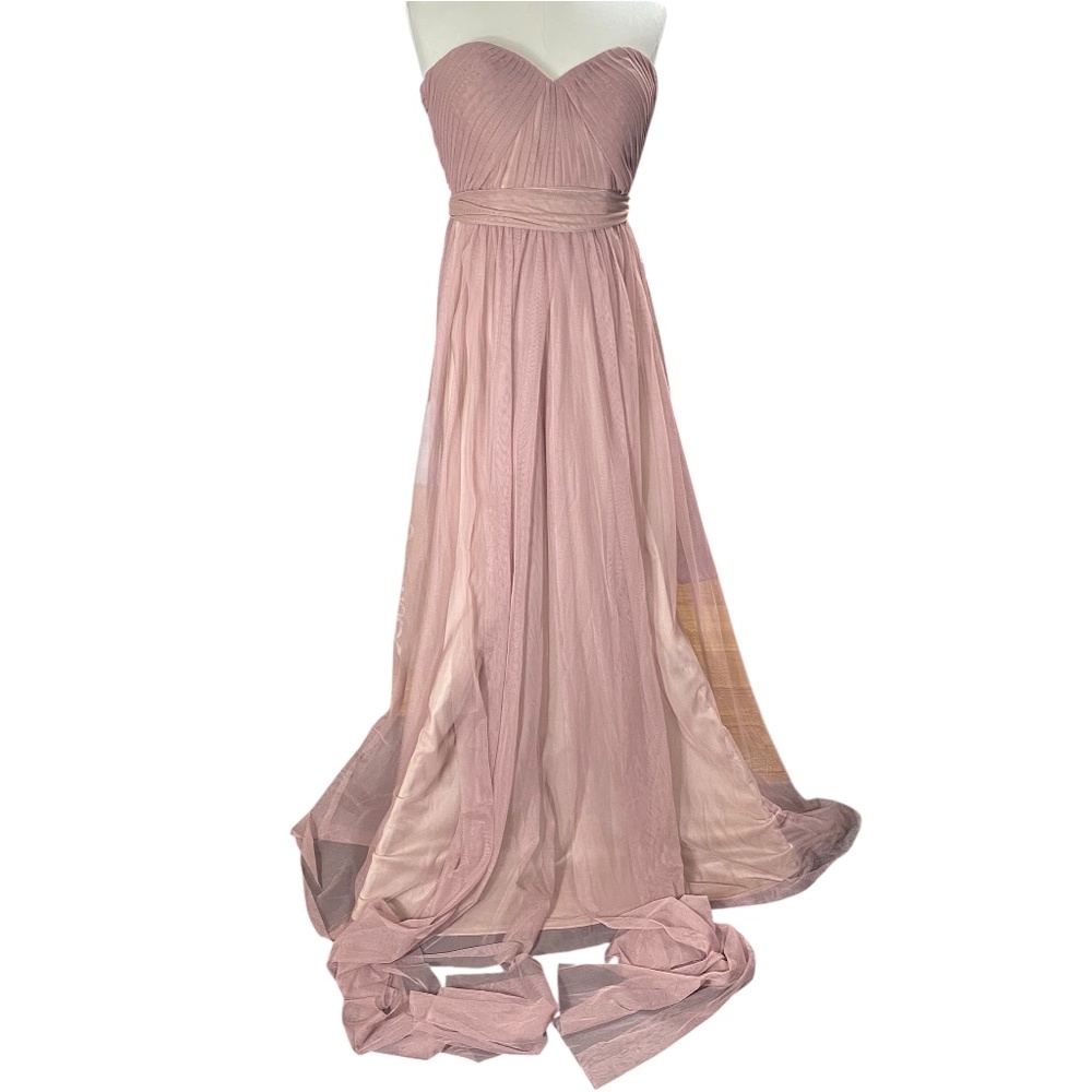 NWT Birdy Grey Womens S Christina Convertible Bridesmaid Maxi Dress Sandy Mauve